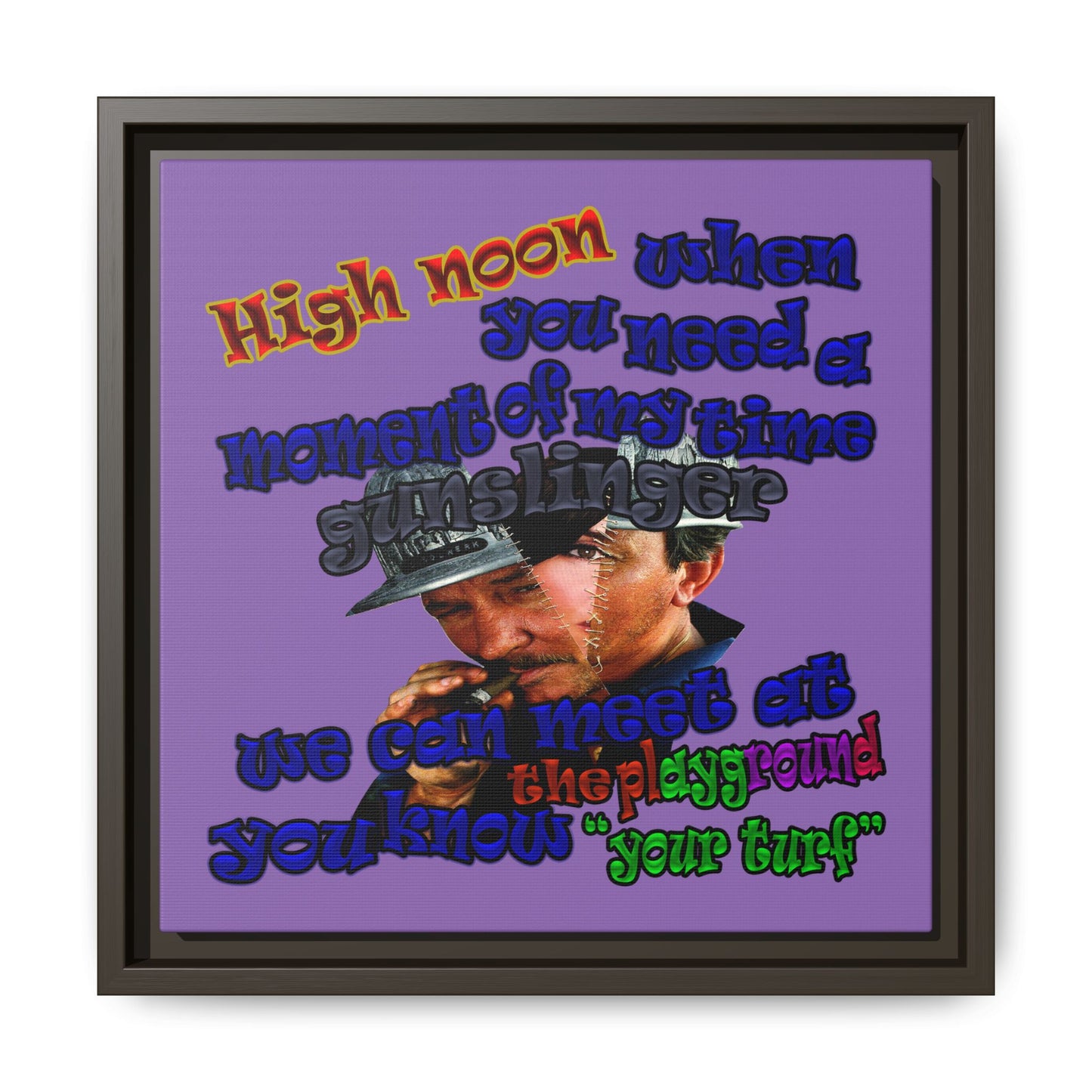 high noon - framed canvas art (light purple)