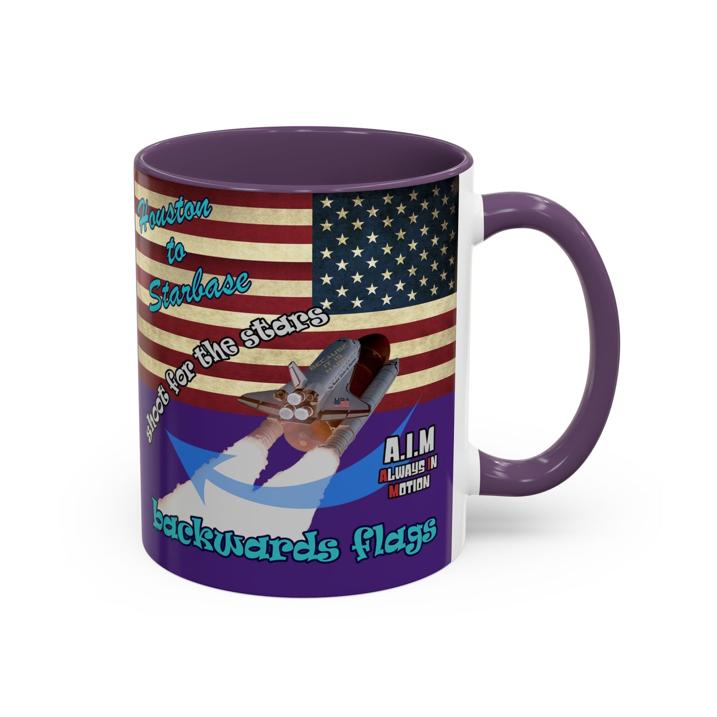 shoot for the stars - Accent Mug (purple)
