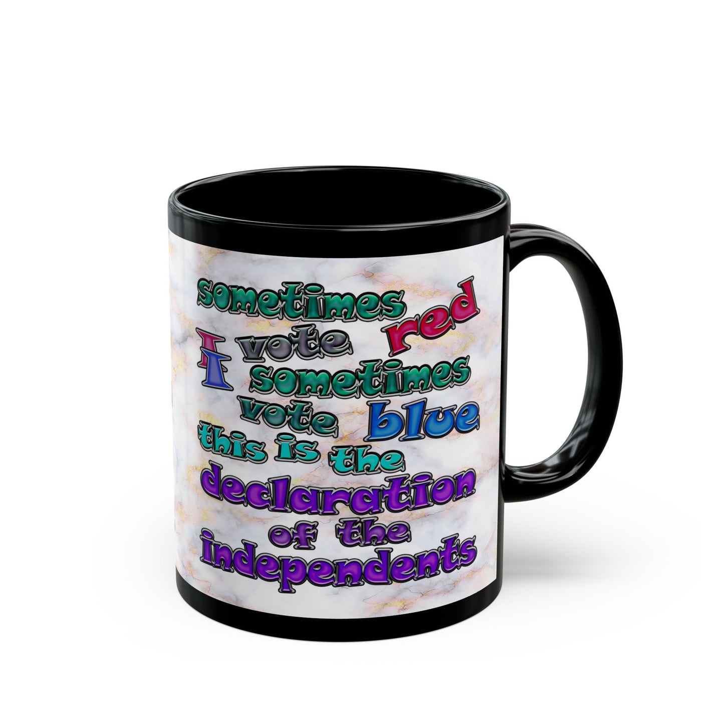 declaration of the independents - Black Mug (white marble)