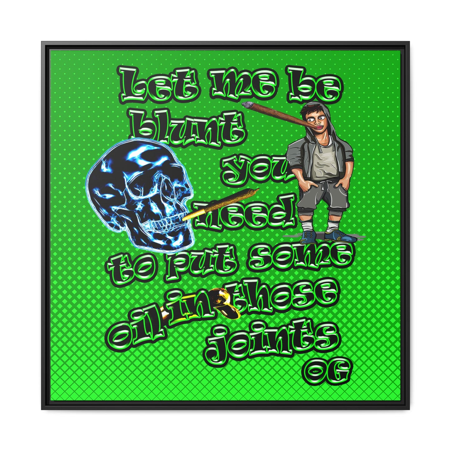 og - framed canvas art (logo green)