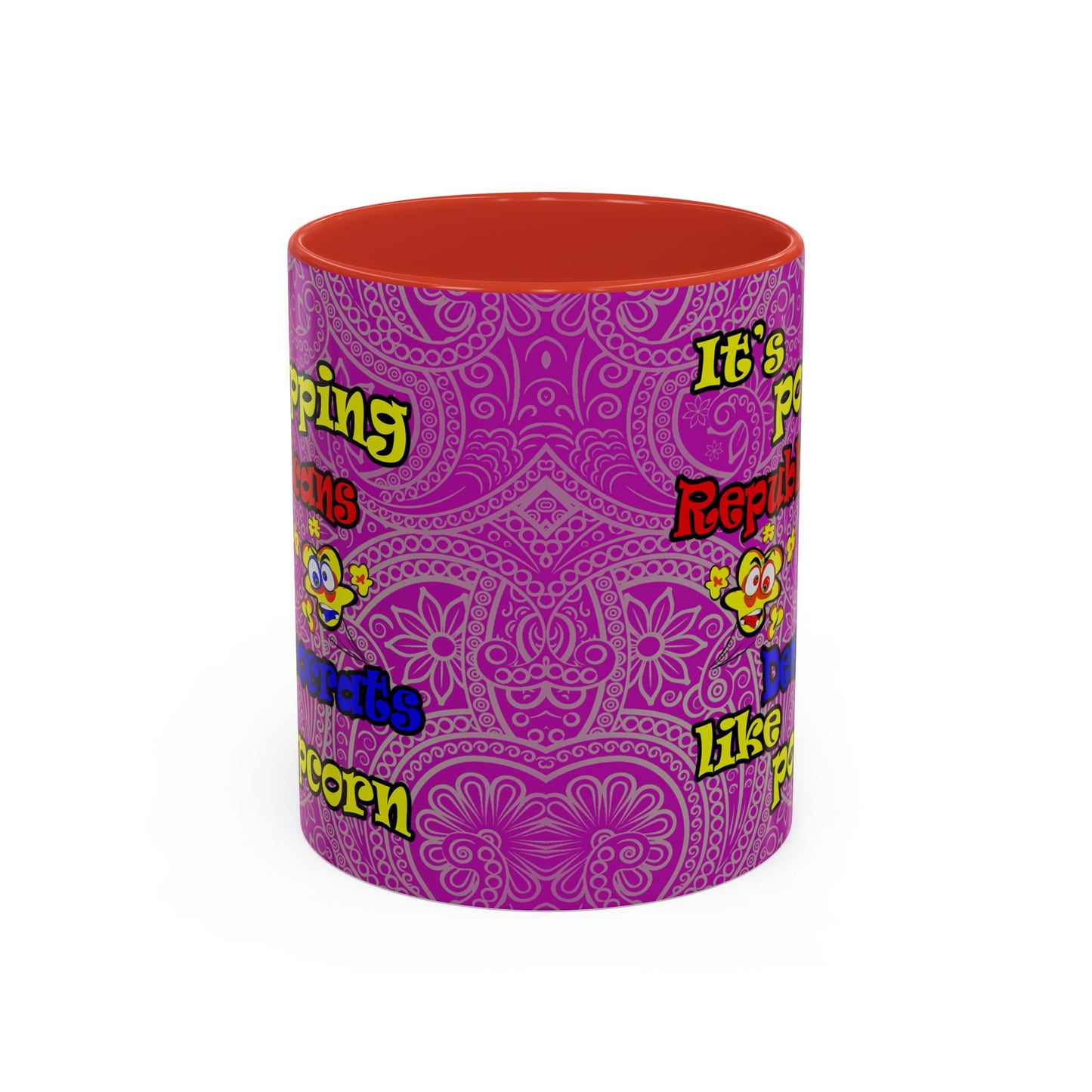 popping like popcorn - Accent Mug (pink swirl)
