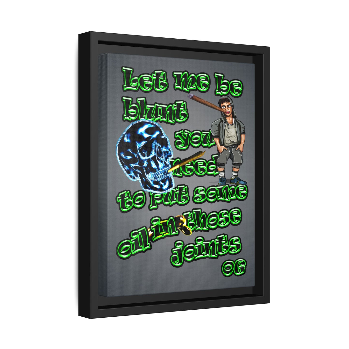 og - framed canvas art (grey-light grey)