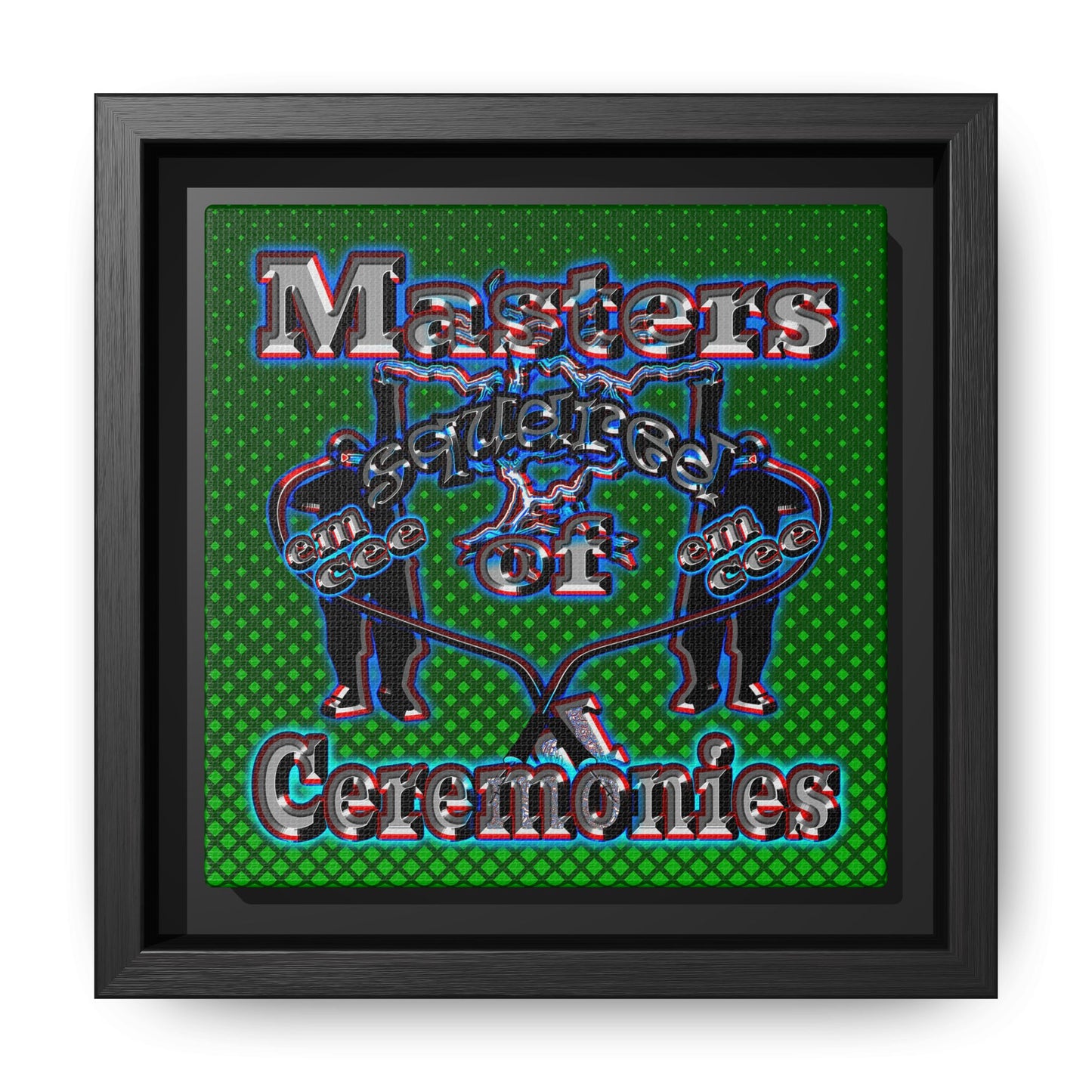 em cee squared - framed canvas art (logo green)