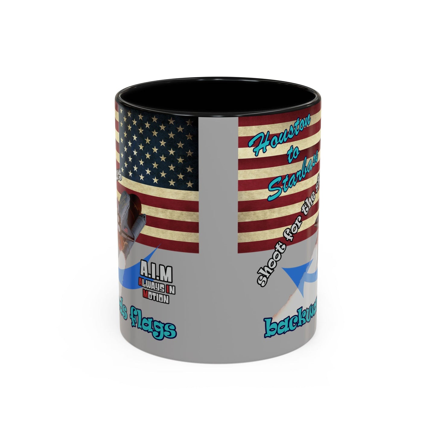 shoot for the stars - Accent Mug (light grey)