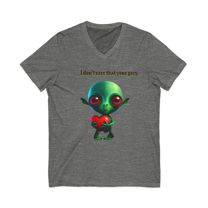 I don't care that your grey - Unisex Jersey Short Sleeve V-Neck Tee