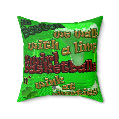 celtics logo - Faux Suede Square Pillow - (logo green)