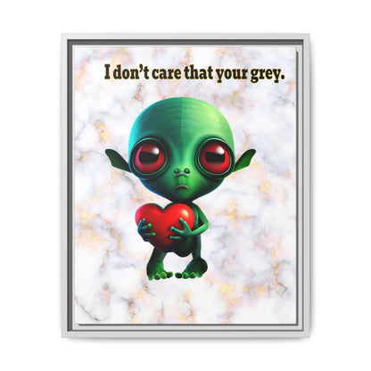 I don't care that your grey - framed canvas art (white marble)