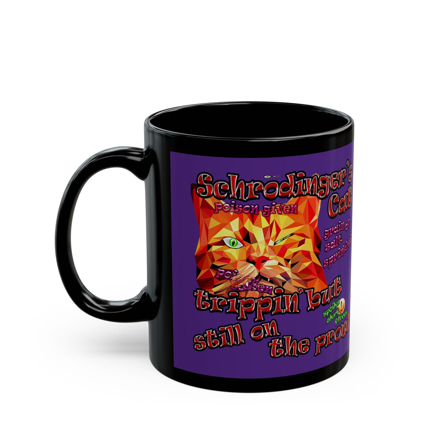 schrodinger's cat - Black Mug (purple)