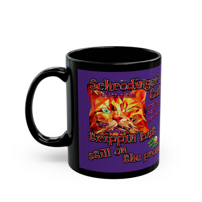 schrodinger's cat - Black Mug (purple)