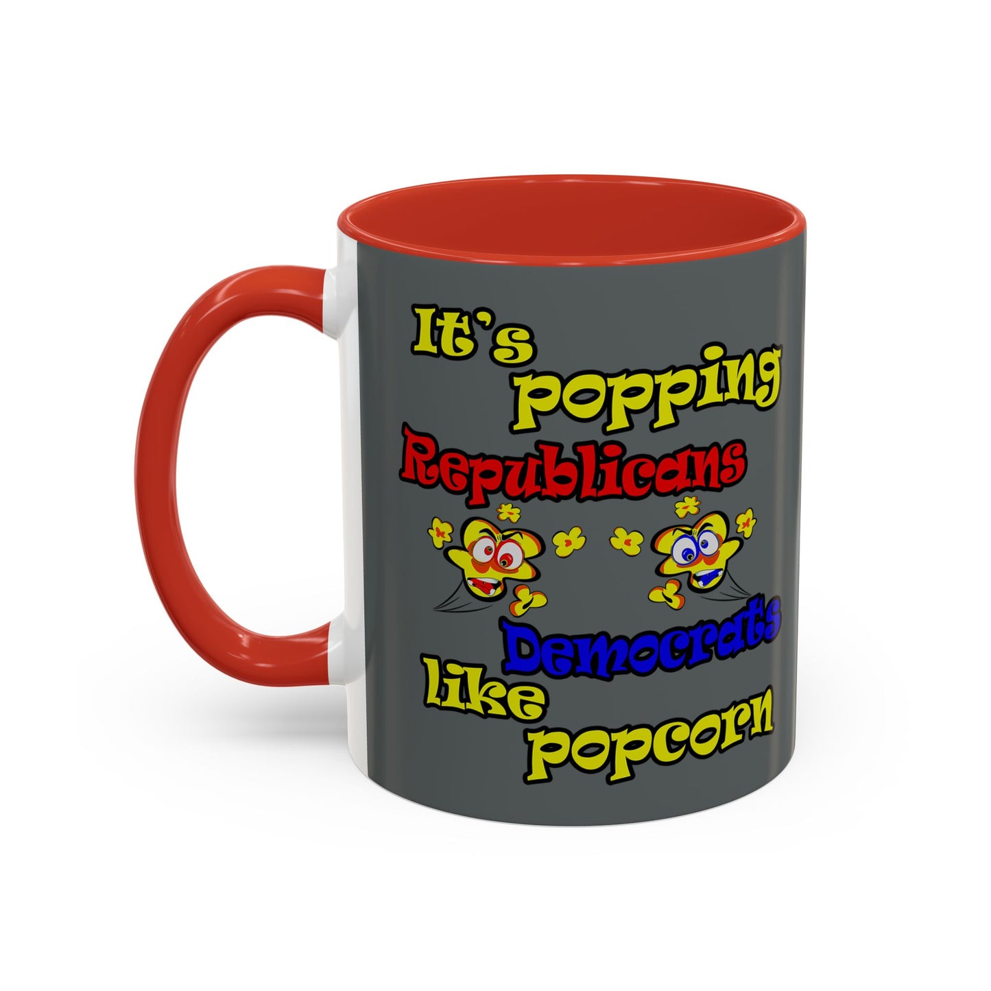 popping like popcorn - Accent Mug (dark grey)