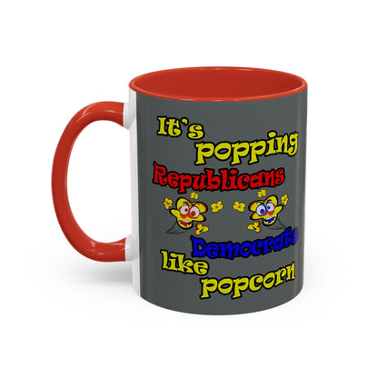popping like popcorn - Accent Mug (dark grey)