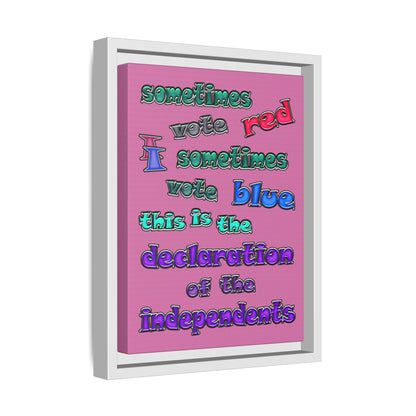 declaration of the independents - framed canvas art (light pink)