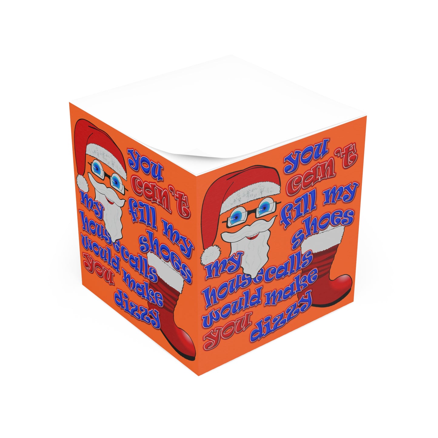 santa's shoes - note cube (orange)
