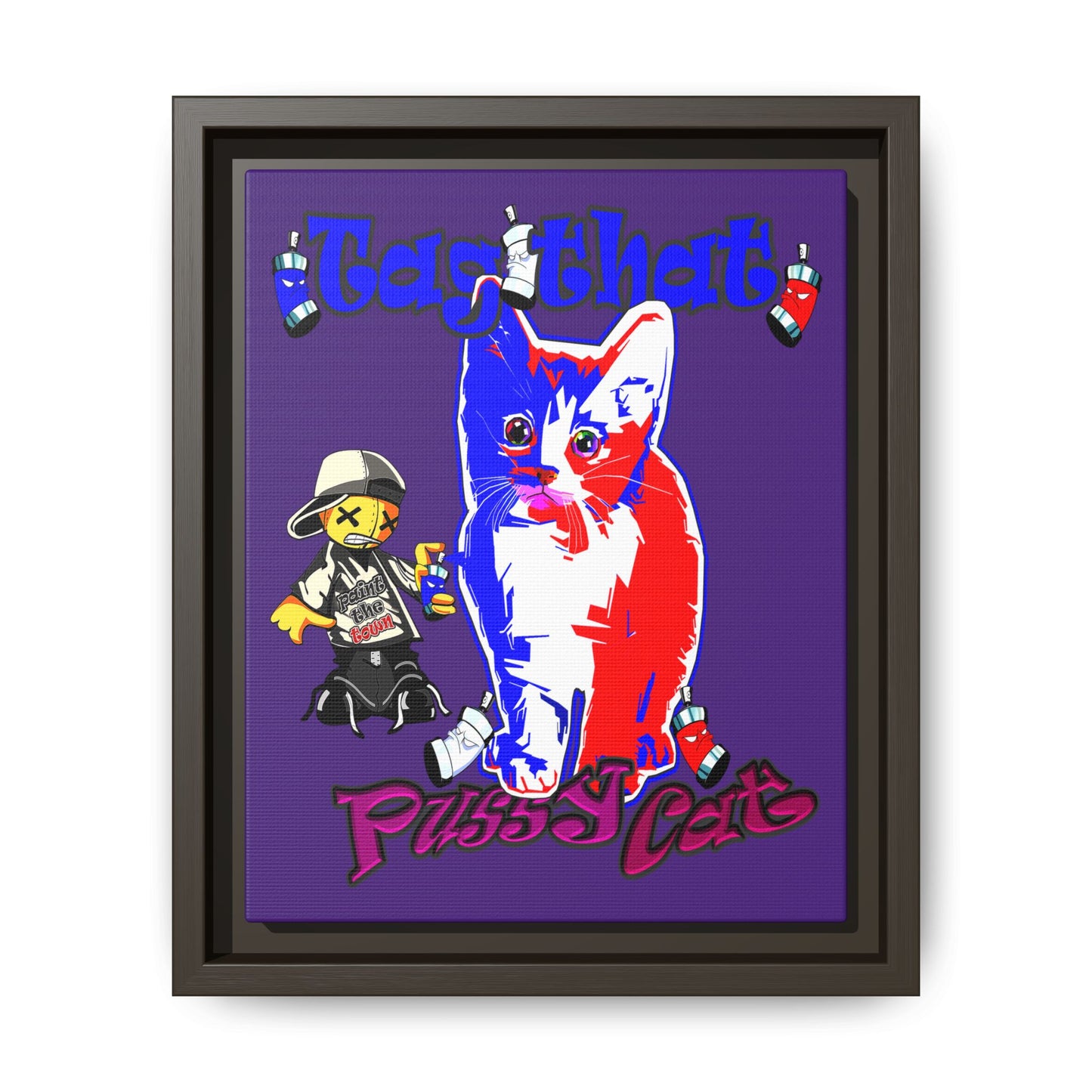 tag that - framed canvas art (purple)