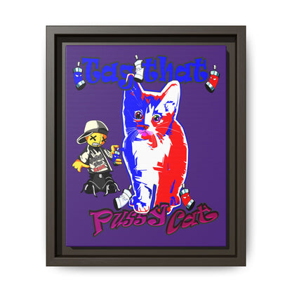 tag that - framed canvas art (purple)