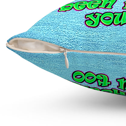 noticed you noticing - Spun Polyester Square Pillow - (faded blue)