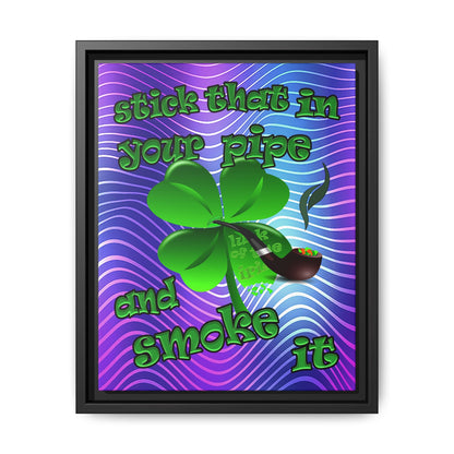 stick that in your pipe and smoke it - framed canvas art (purple wave)