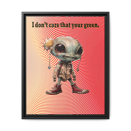 I don't care that your green - framed canvas art (yellow-orange wave)
