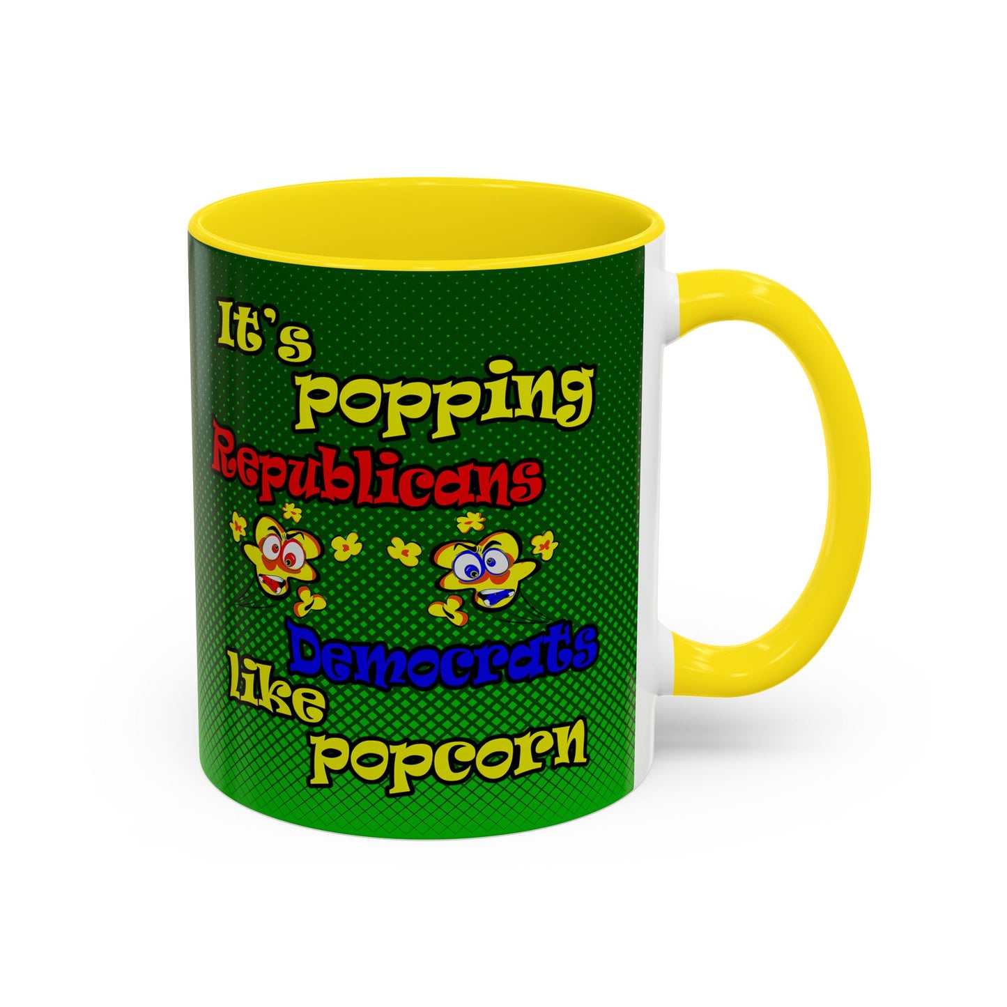 popping like popcorn - Accent Mug (logo green)