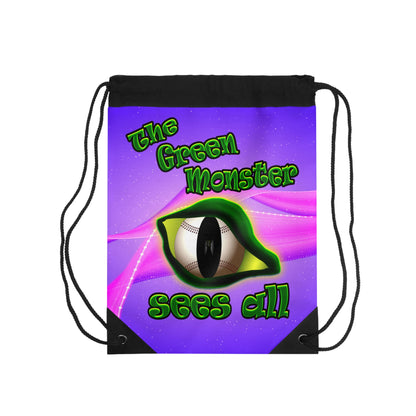 green monster - Drawstring Bag (purple-pink wave)