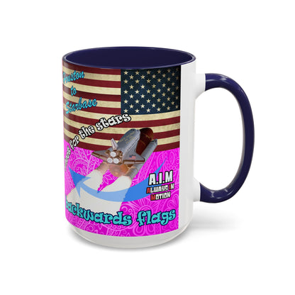 shoot for the stars - Accent Mug (pink swirl)