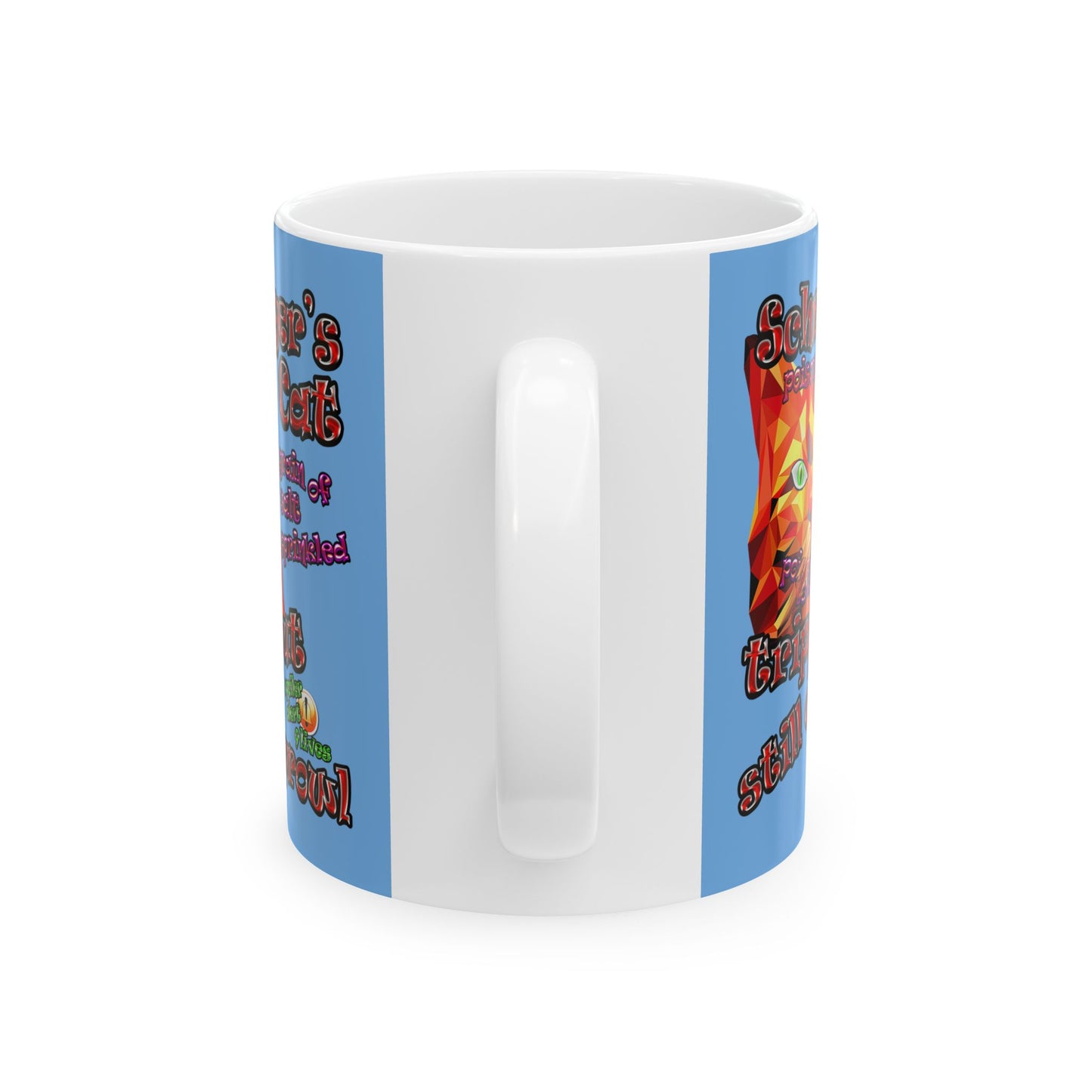 schrodinger's cat - White Mug (light blue)