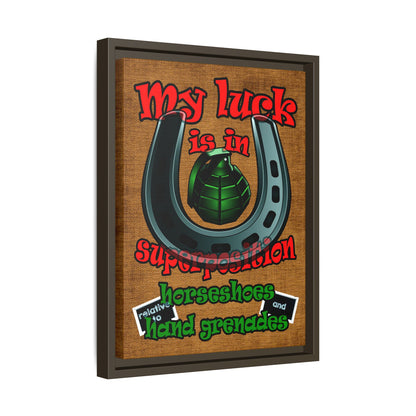 my luck - framed canvas art (brown papyrus)
