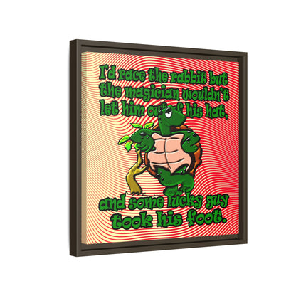 turtle race - framed canvas art (yellow-orange wave)