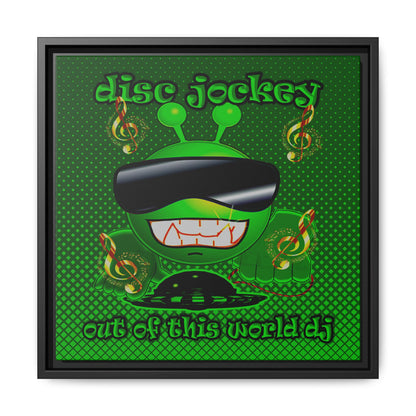 disc jockey - framed canvas art (logo green)