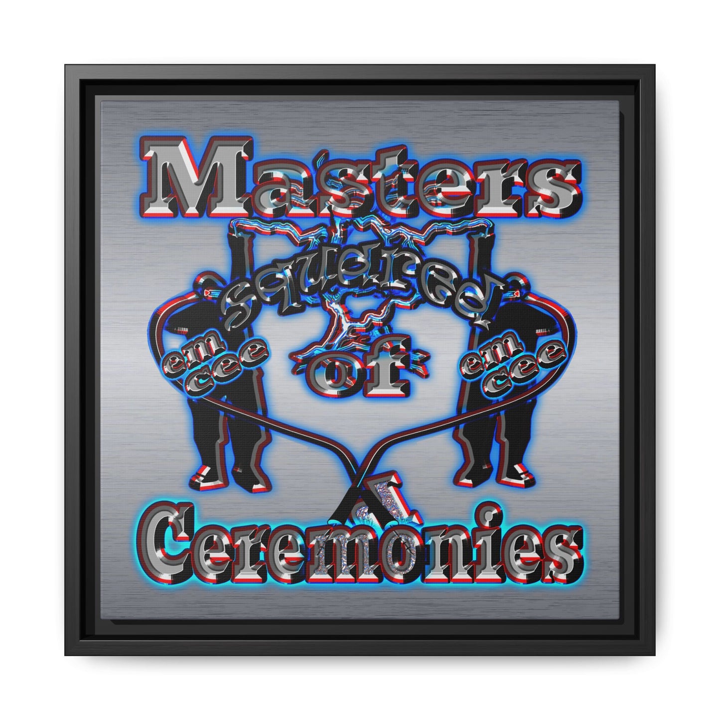 em cee squared - framed canvas art (brushed nickel)