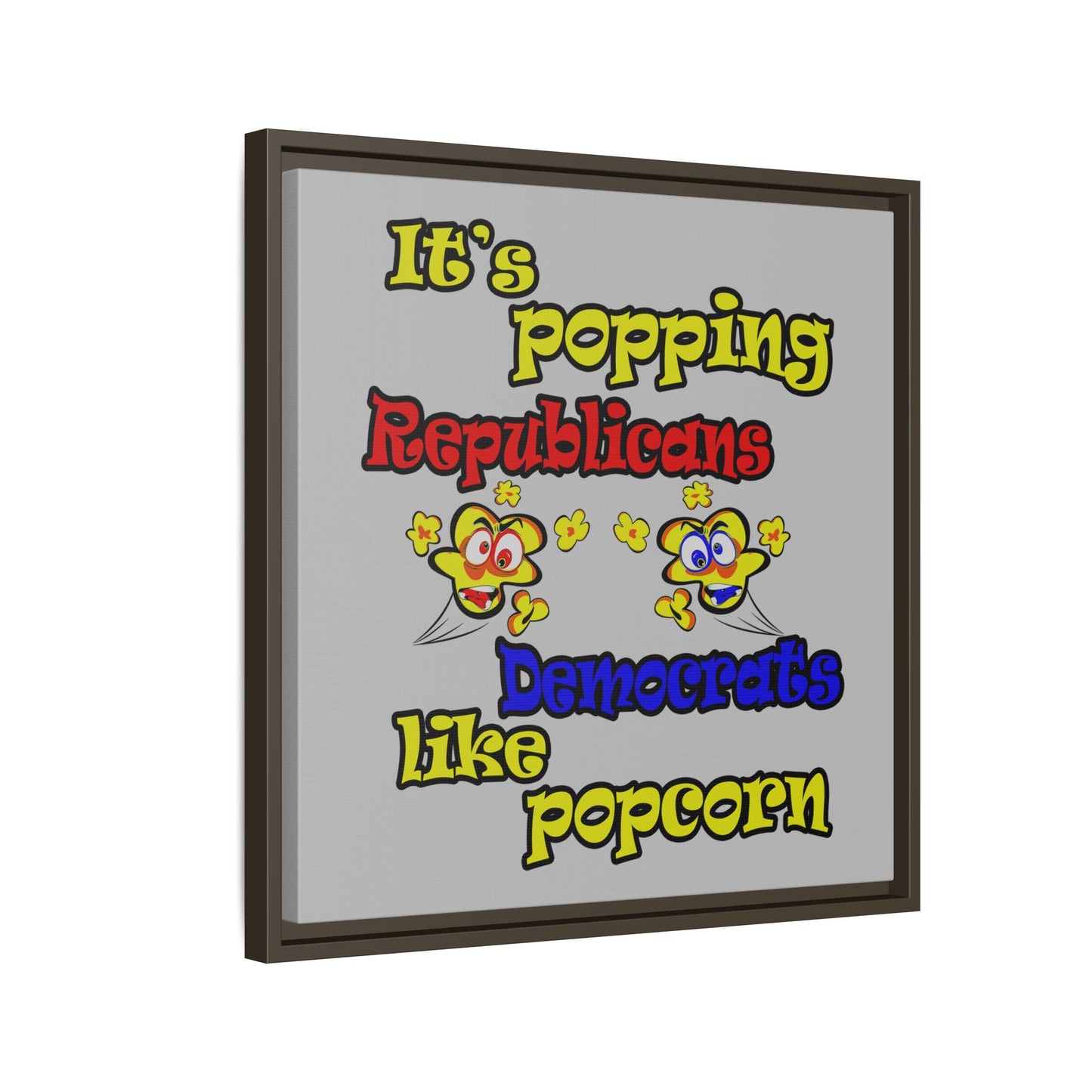 popping like popcorn - framed canvas art (light grey)