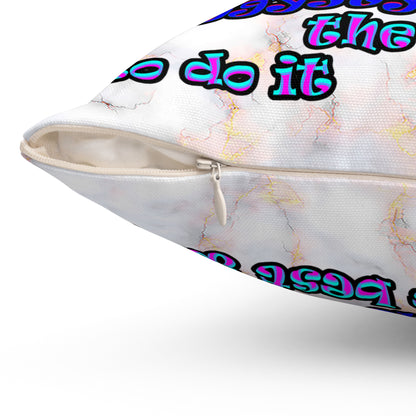 doggystyle - Spun Polyester Square Pillow - (white marble)