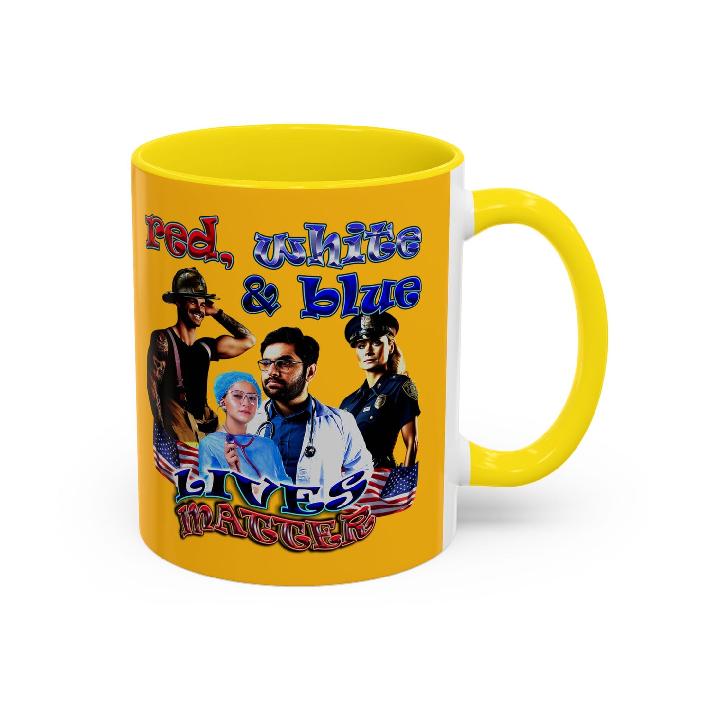 rw&b lives matter - Accent Mug (yellow)