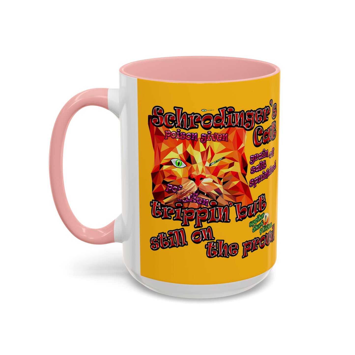 schrodinger's cat - Accent Mug (yellow)