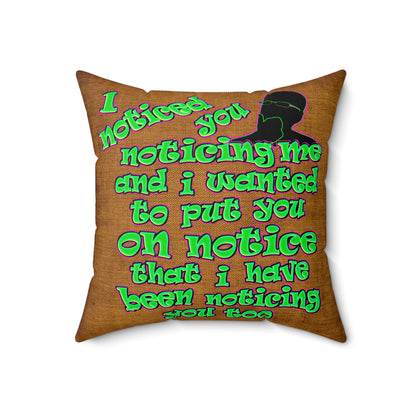 noticed you noticing - Faux Suede Square Pillow - (dichromatic brown papyrus)