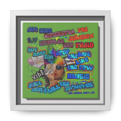 drop the beat - framed canvas art (green)
