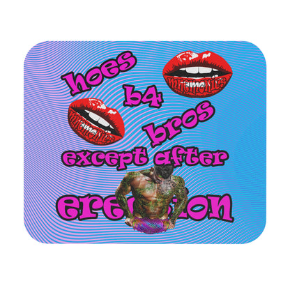 hoes b4 bros - Mouse Pad (Rectangle) (light blue-purple wave)