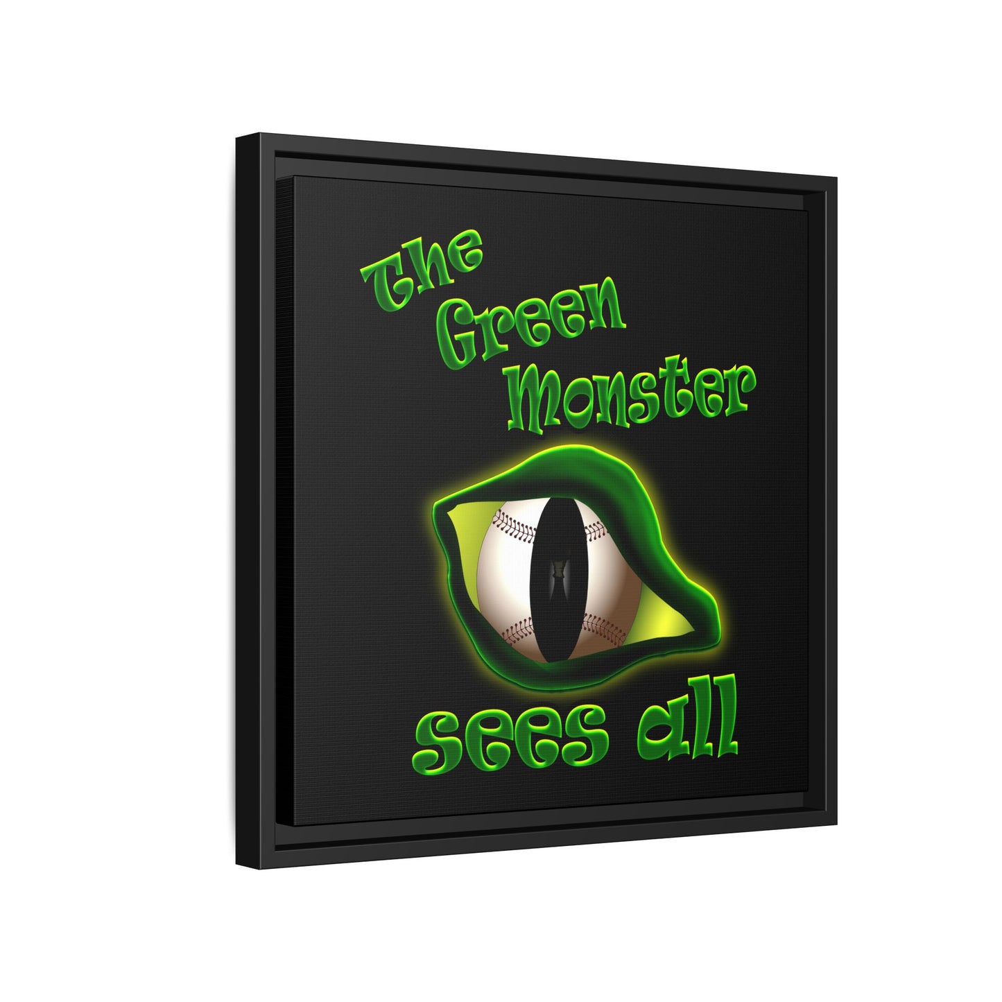 green monster - framed canvas art (black)