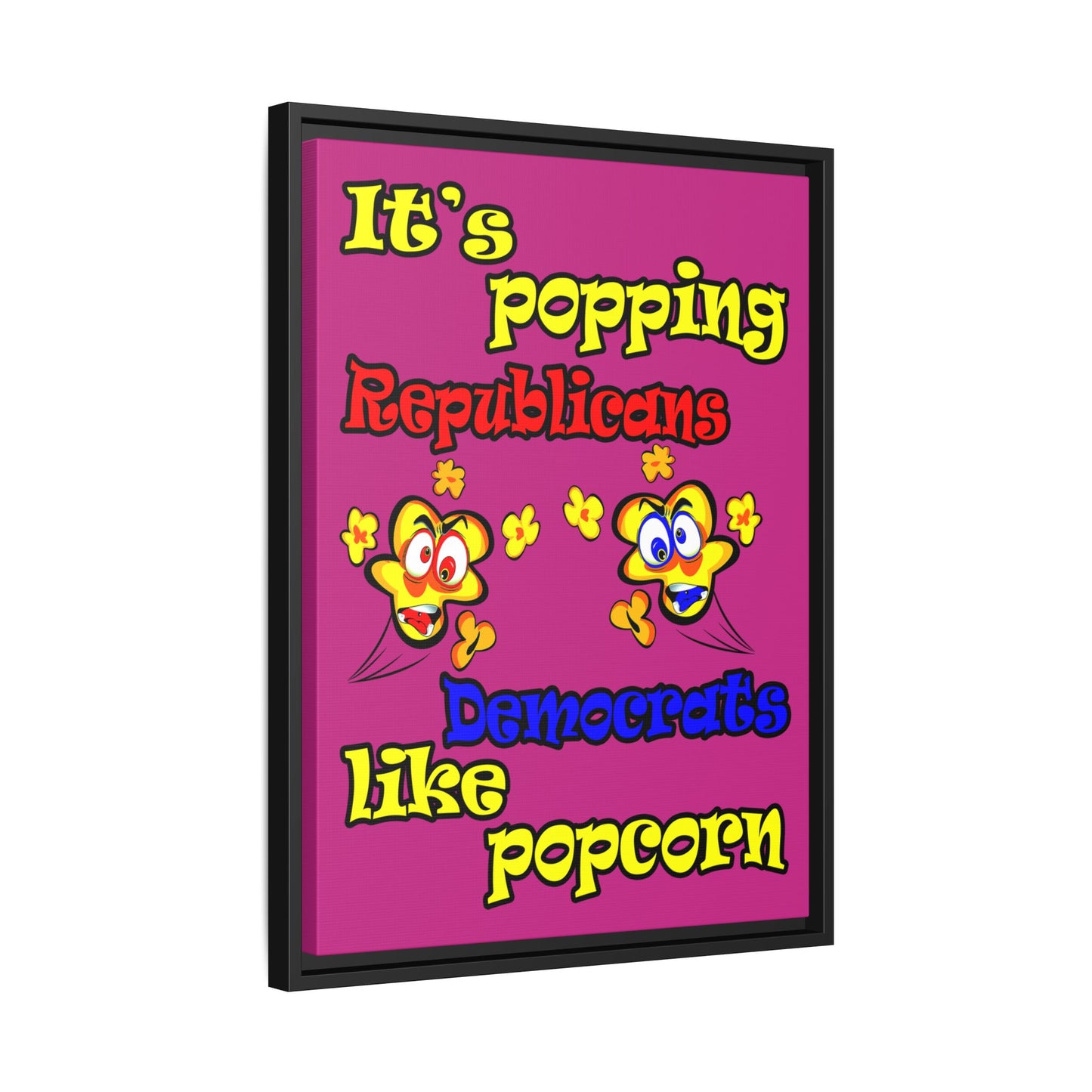 popping like popcorn - framed canvas art (pink)