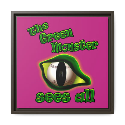 green monster - framed canvas art (pink)