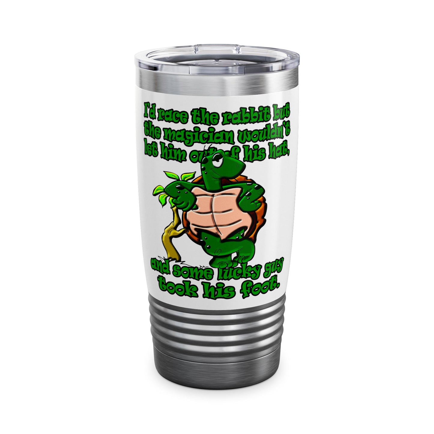 turtle race - Ringneck Tumbler, 20oz (white)