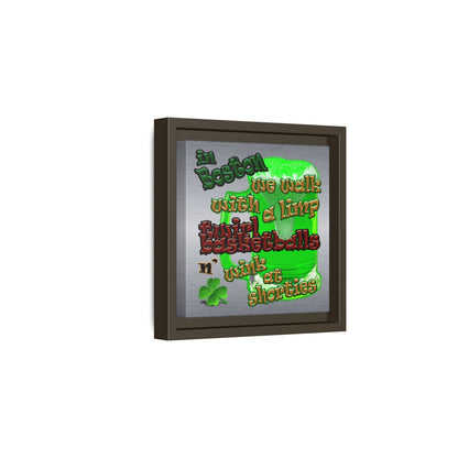 celtics logo - framed canvas art (brushed nickel)