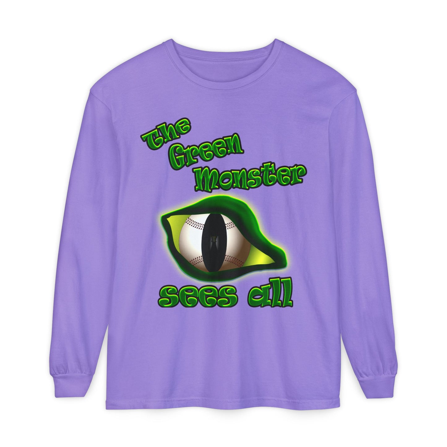 green monster - Unisex Garment-dyed Long Sleeve T-Shirt
