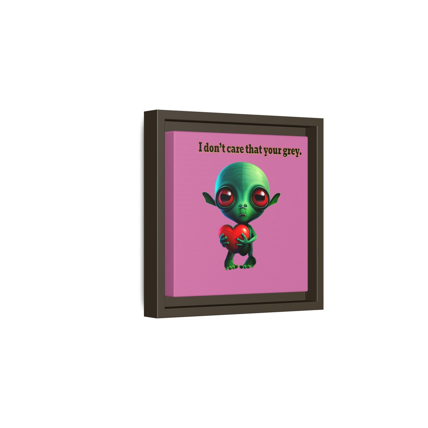 I don't care that your grey - framed canvas art (light pink)