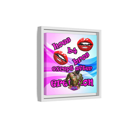 hoes b4 bros - framed canvas art (light blue-pink wave)