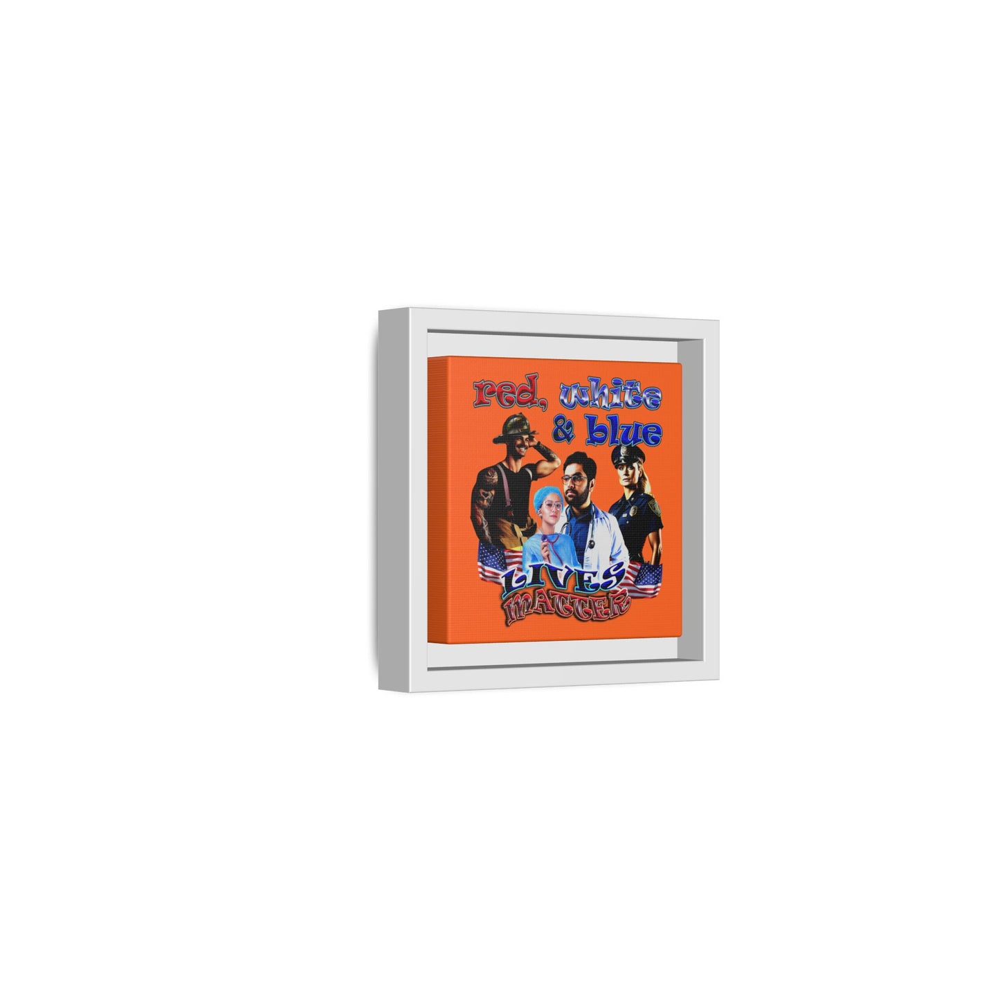 rw&b lives matter - framed canvas art (orange)