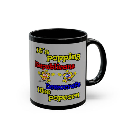popping like popcorn - Black Mug (light grey)