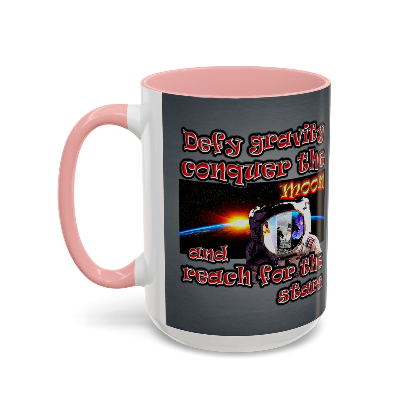 defy conquer reach - Accent Mug (grey-light grey)