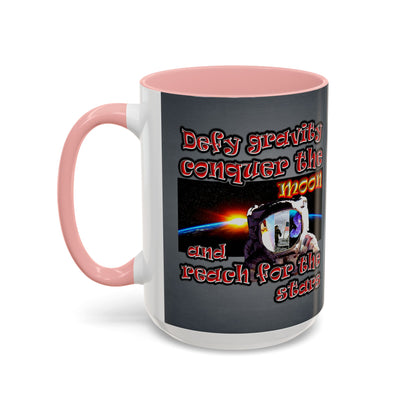 defy conquer reach - Accent Mug (grey-light grey)
