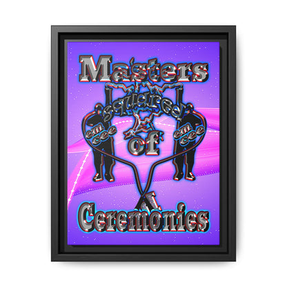 em cee squared - framed canvas art (purple-pink wave)